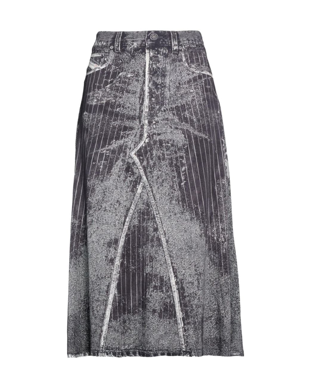 DIESEL Gray Two-Tone Spliced Umbrella Skirt