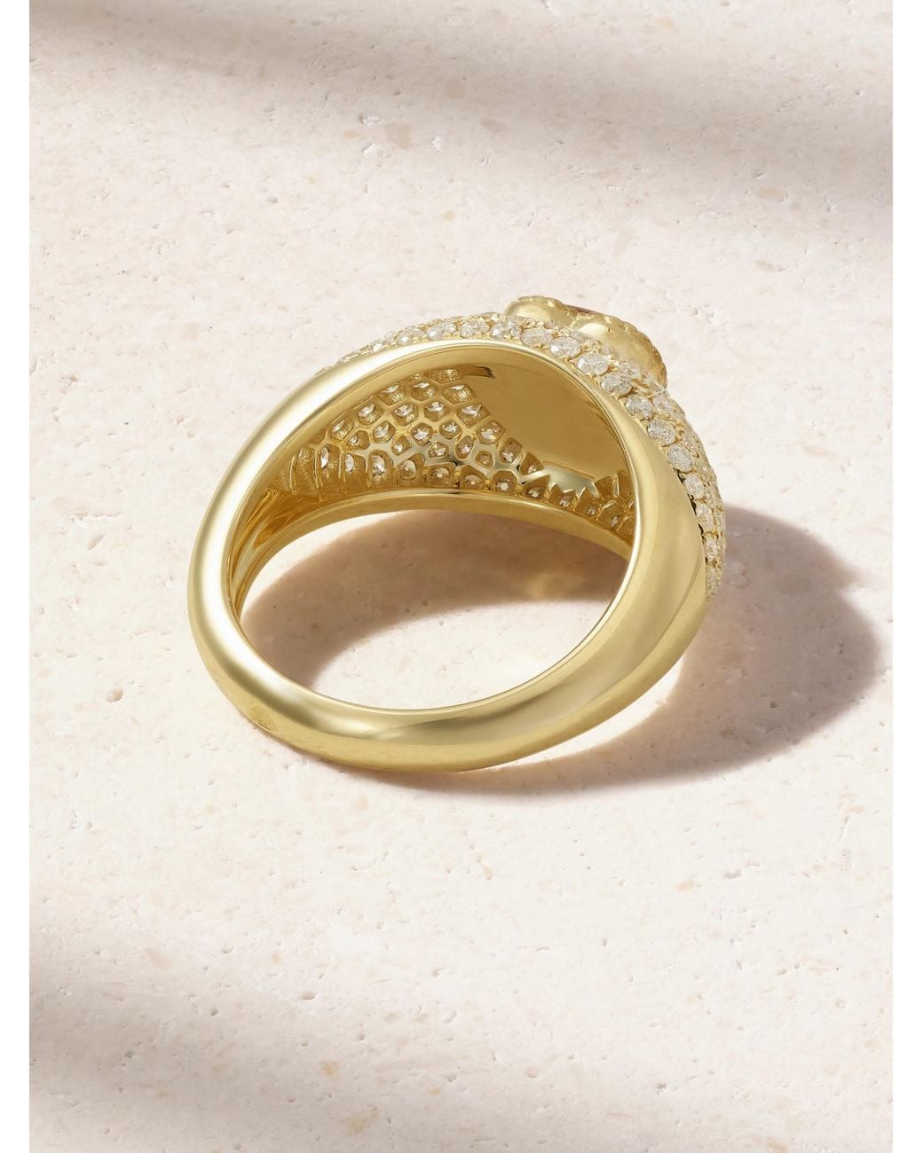 Yvonne Léon Metallic 9-Karat, Agate And Diamond Ring