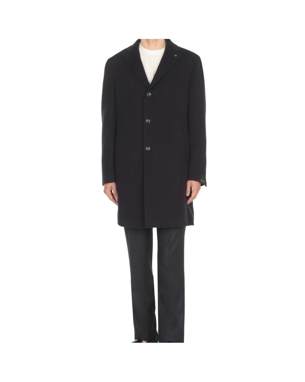 Tagliatore Blue Long Sleeve Single-Breasted Coat for men