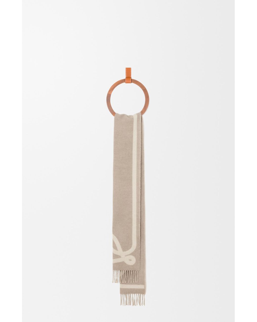 Loewe White Fringed Edge Scarf