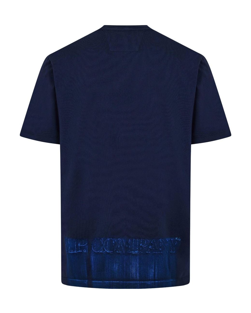 C P Company Blue Logo Crew Neck T-Shirt for men