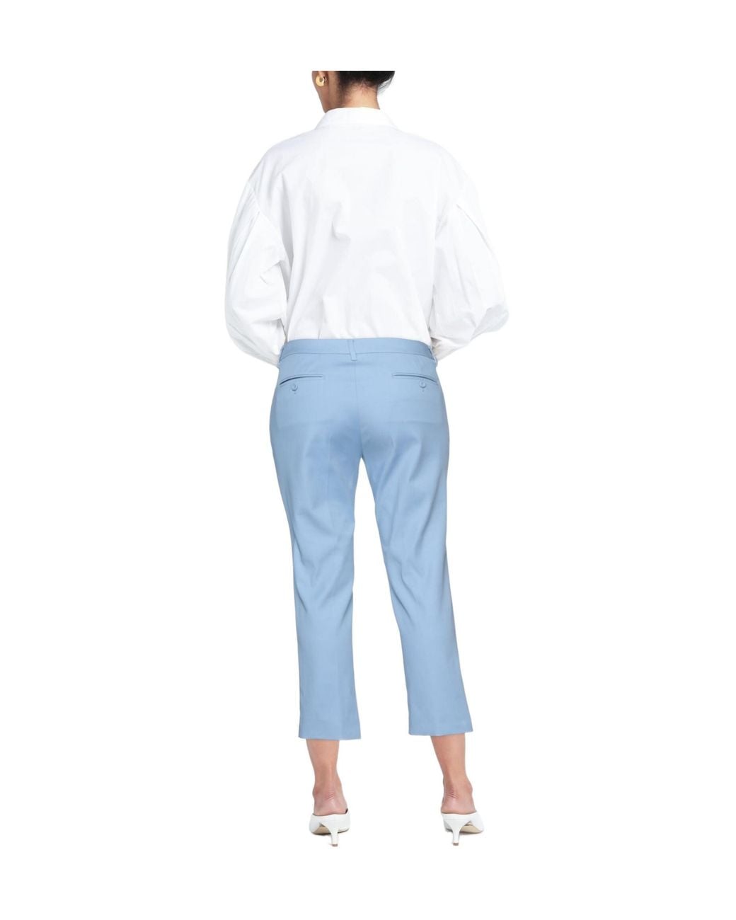 Weekend by Maxmara Blue Plain Color Casual Trousers