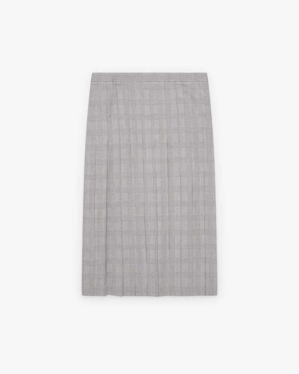 Junya Watanabe Gray Pleated Plaid Skirt