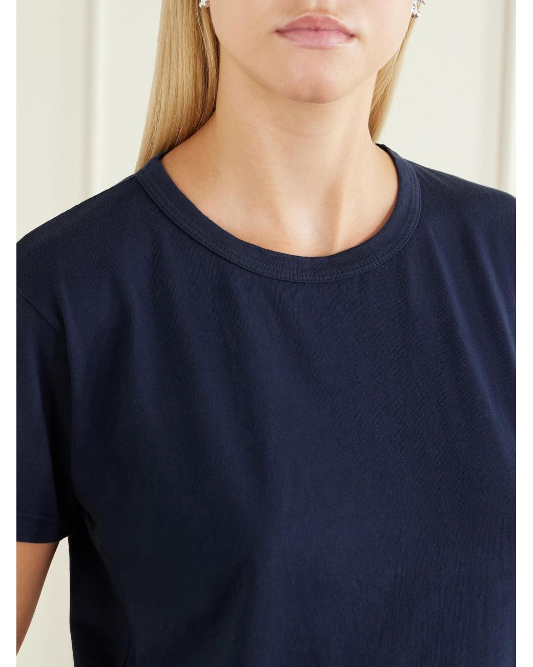 Leset Blue Cotton-Jersey T-Shirt