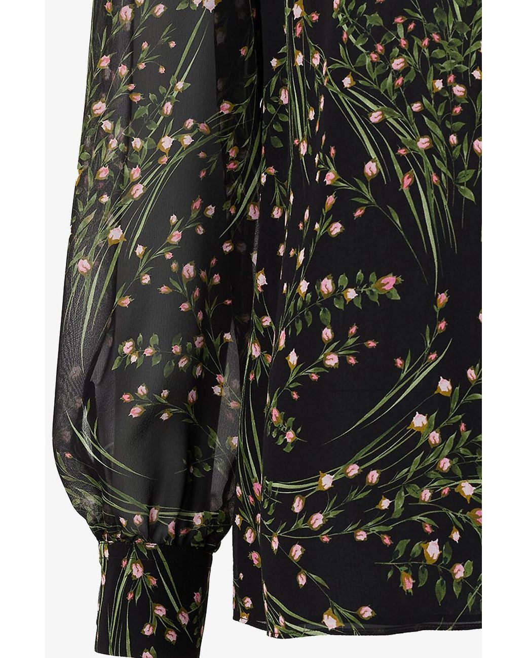 Giambattista Valli Black Wildflower-Print Shirt