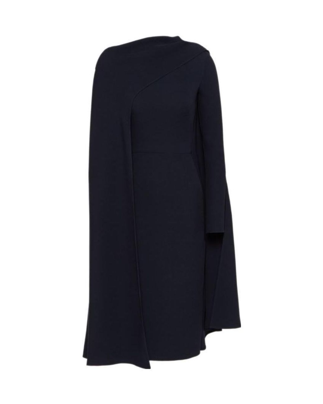 Valentino Blue Boat-Neck Long-Sleeve Dress