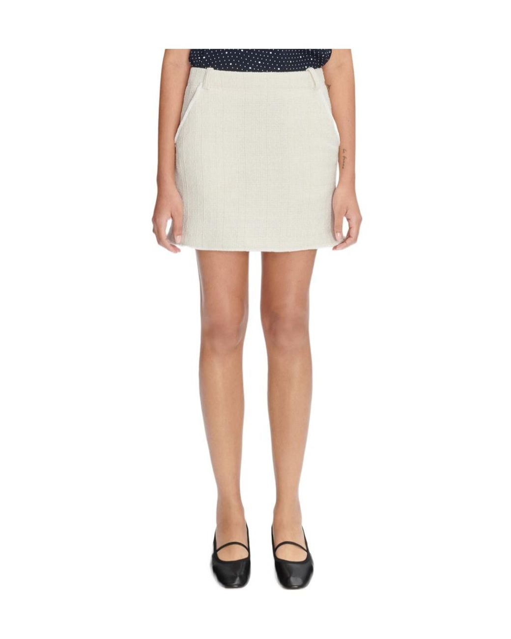 A.P.C. White Tweed Mini Skirt