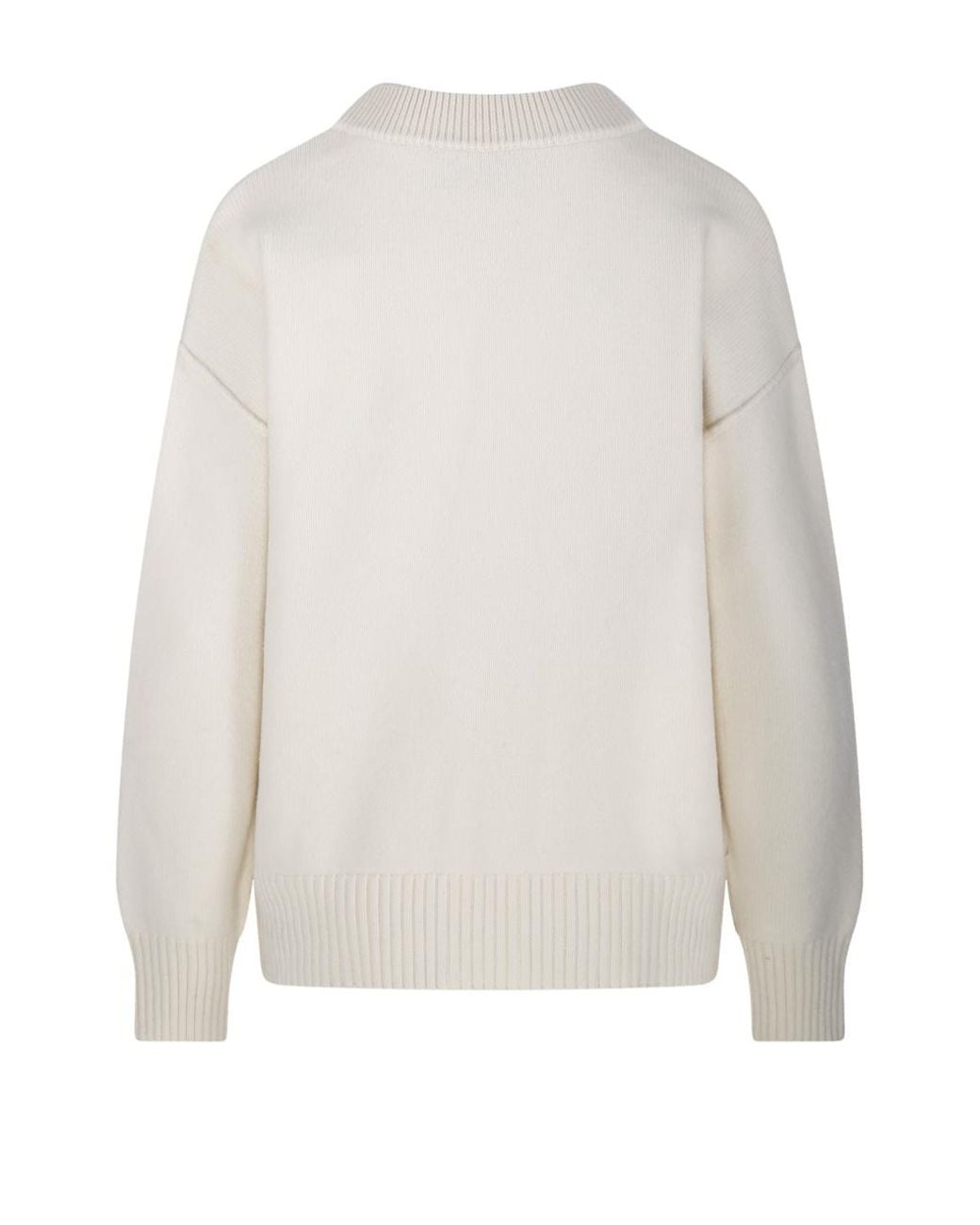 AMI White Ami De Coeur V-Neck Cardigan for men