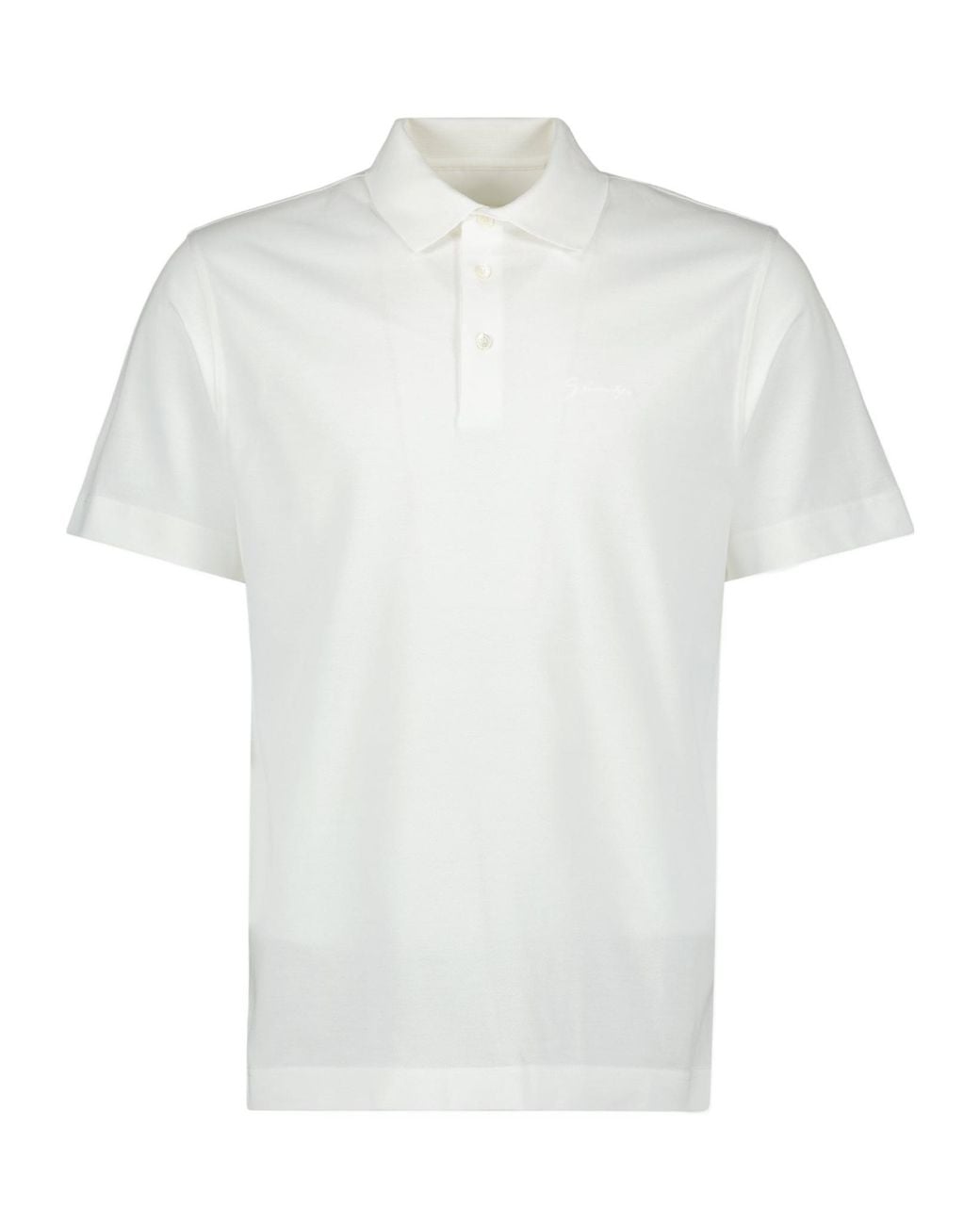 Givenchy White Logo Embroidered Short-Sleeved Polo Shirt for men