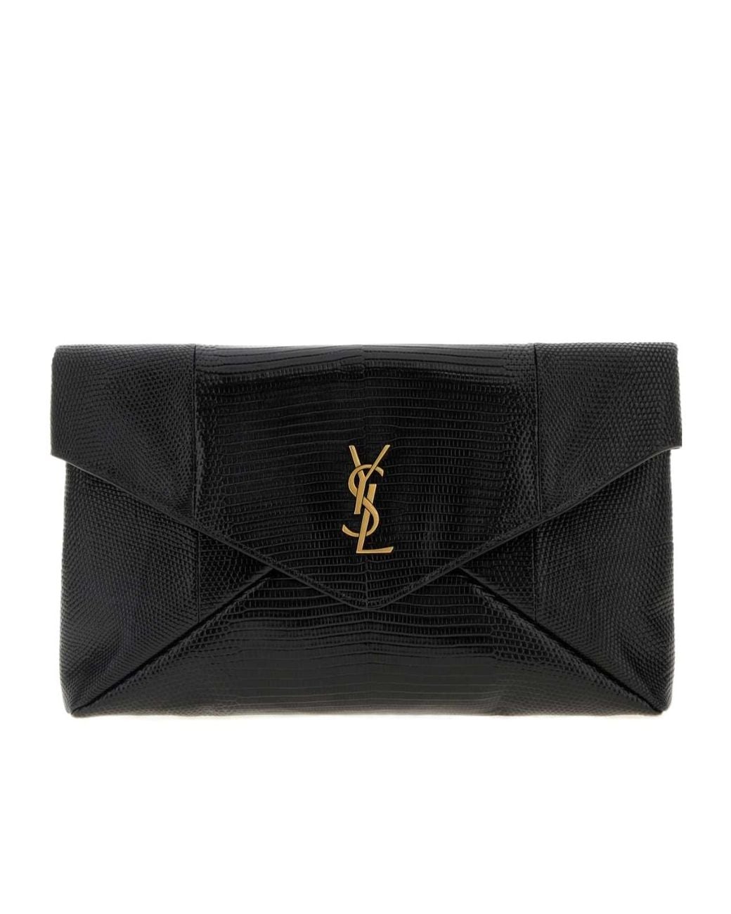 Saint Laurent Black Busta Foldover Top Pouch