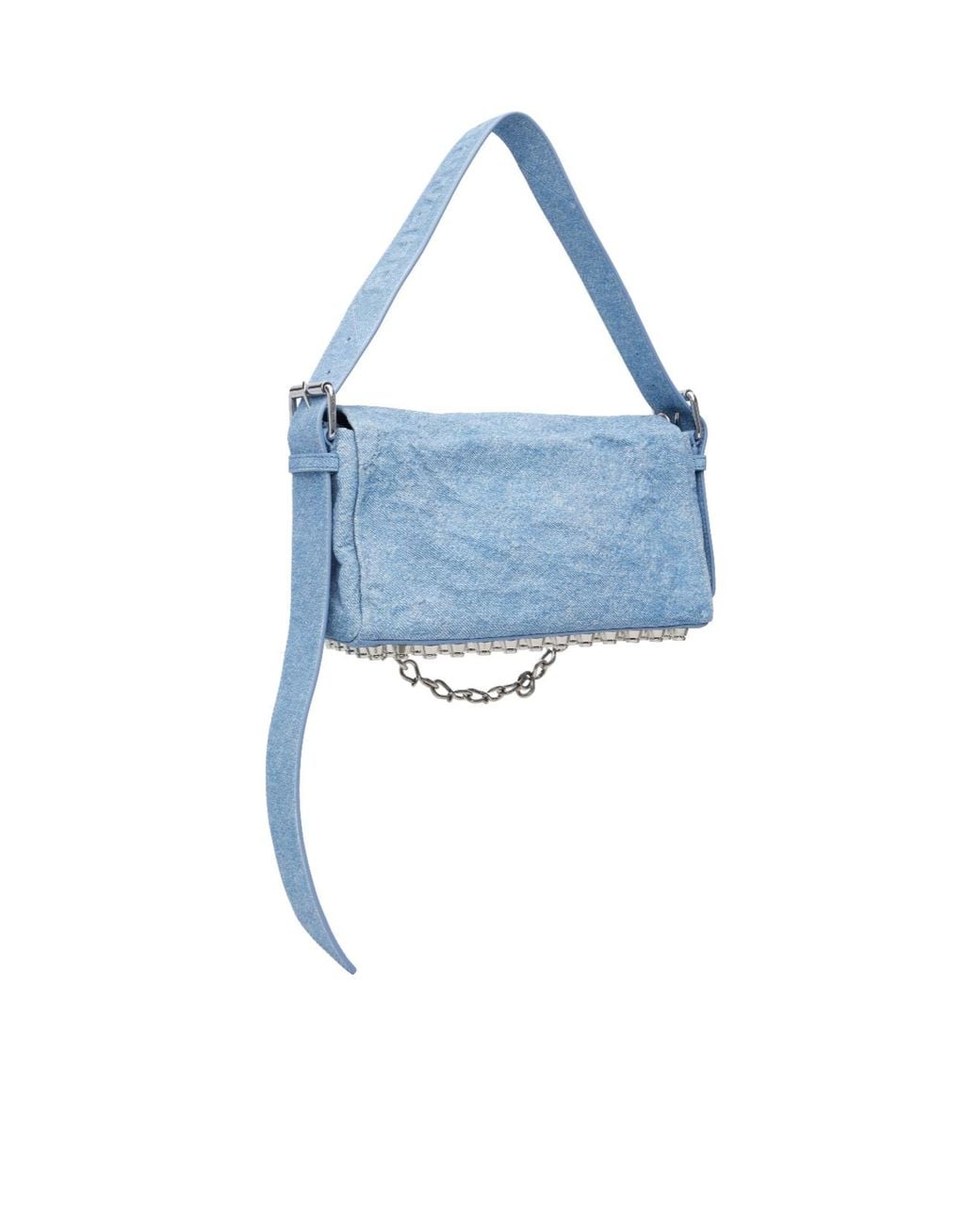Alexander Wang Blue Medium Denim Ricco Flap Shoulder Bag