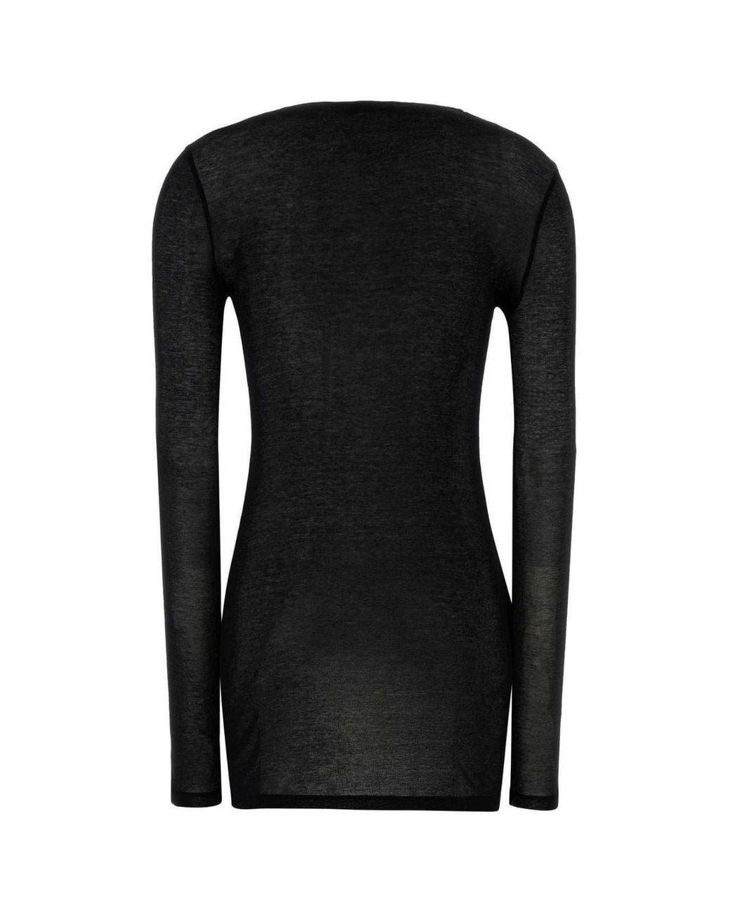 Miu Miu Black Logo-Patch Long-Sleeved Dress