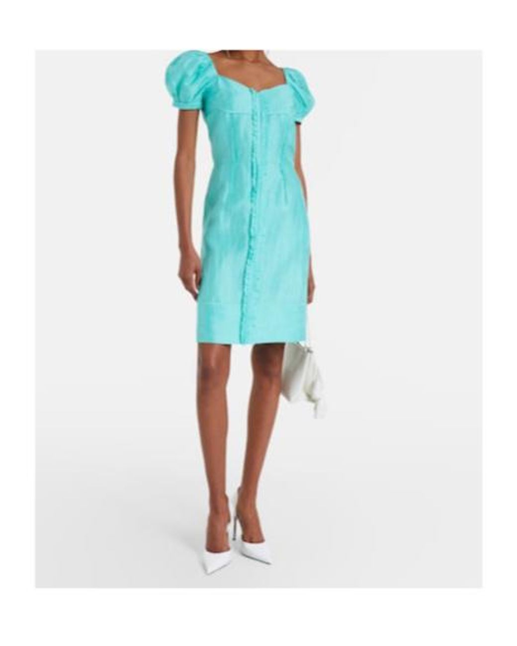 ShuShu/Tong Green Linen-Blend Midi Dress