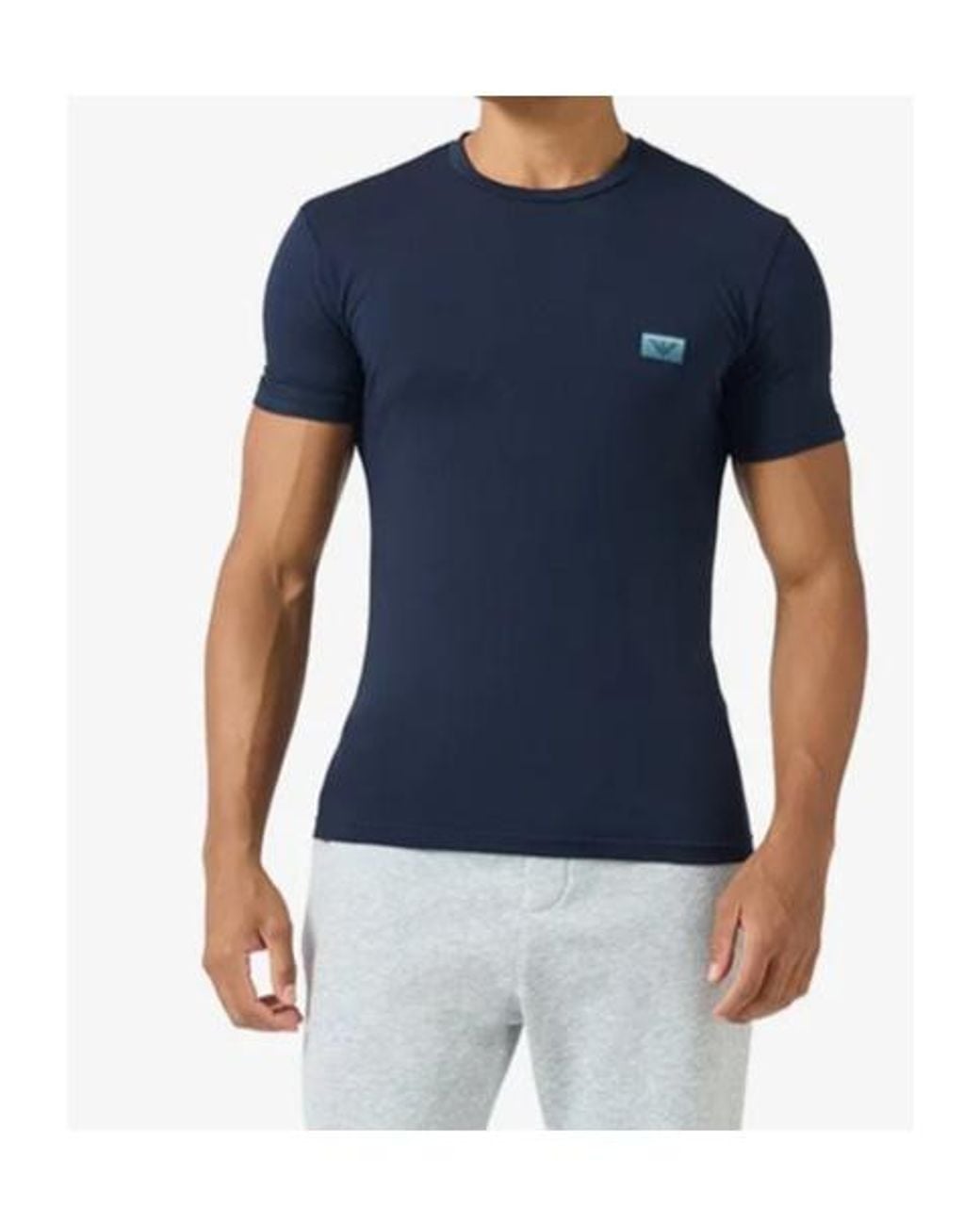 Emporio Armani Blue Short-Sleeved T-Shirt for men