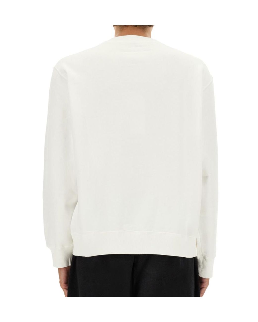 MM6 by Maison Margiela White Logo Detailed Crewneck Sweatshirt for men
