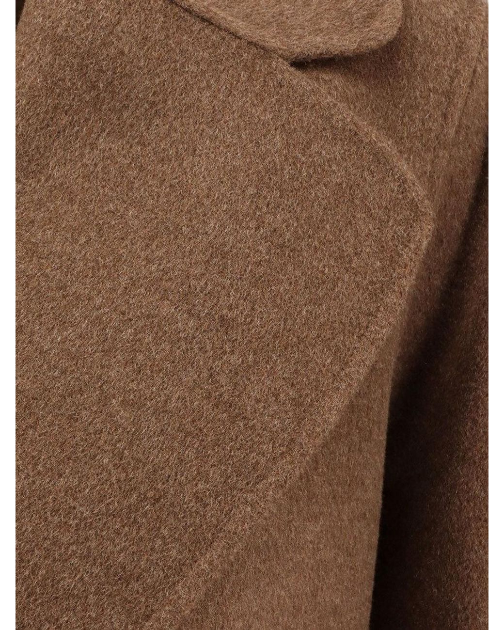 Max Mara Brown 'S Poldo Belted Long-Sleeved Coat