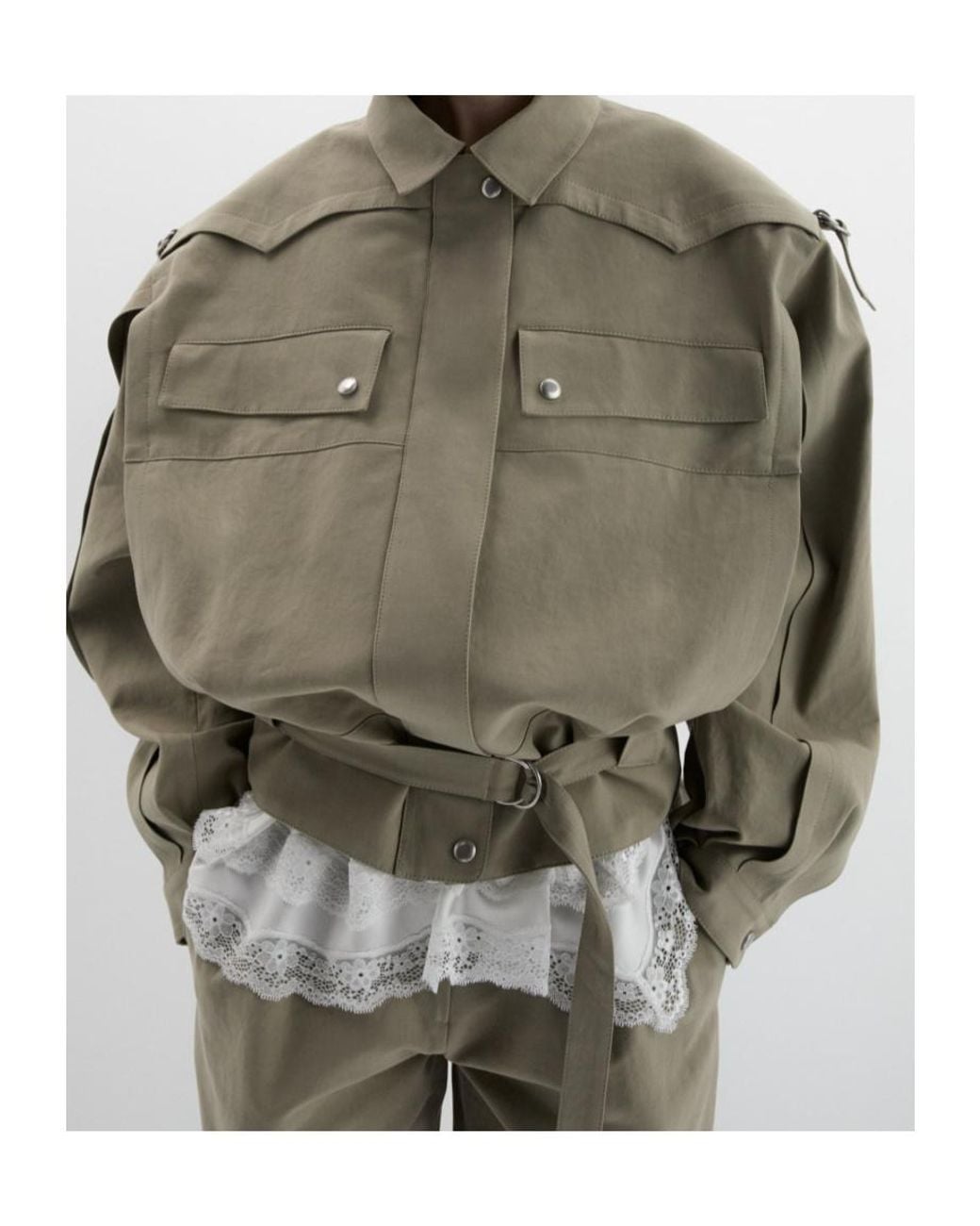Magda Butrym Green Belted Utility Jacket