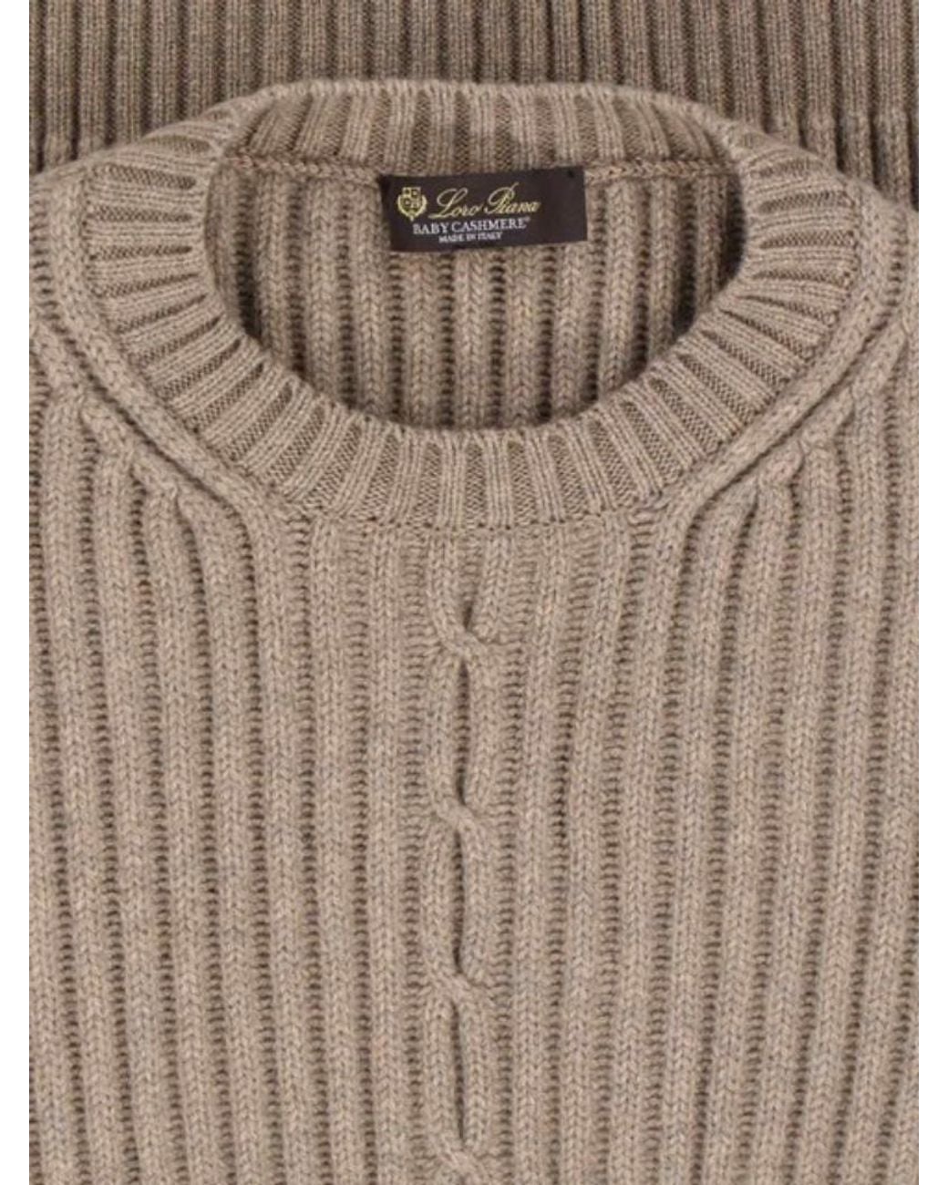 Loro Piana Brown Plane Tree Crewneck Jumper for men
