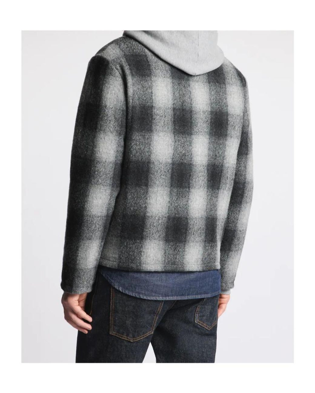 Fay Gray Check-Pattern V-Neck Jacket for men