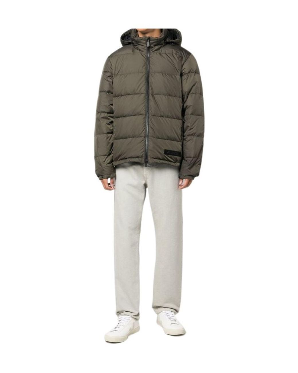 Aspesi Green Logo Patch Padded Jacket for men