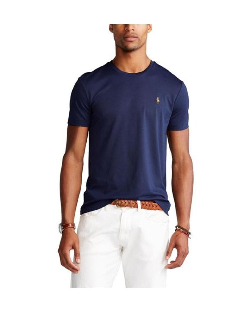 Polo Ralph Lauren Blue Round-Neck Logo T-Shirt for men
