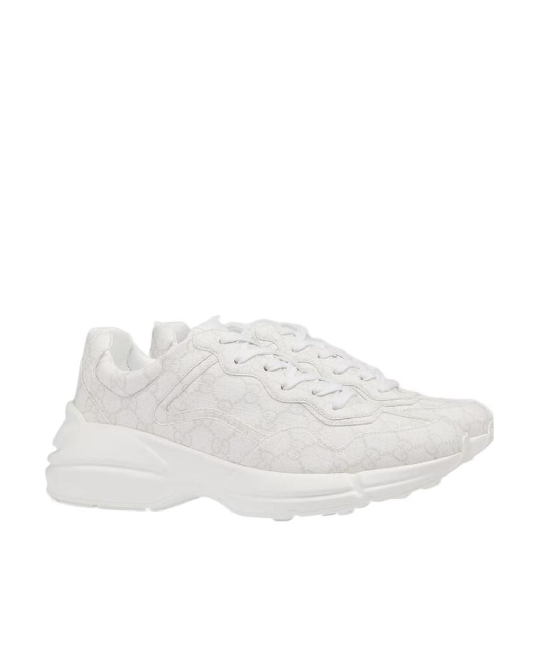Gucci White Gg Rhyton Casual Sneakers for men