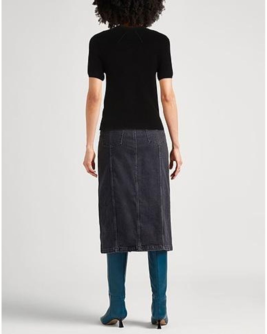 Rag & Bone Black Light And Thin Knitted Short-Sleeved Shirt