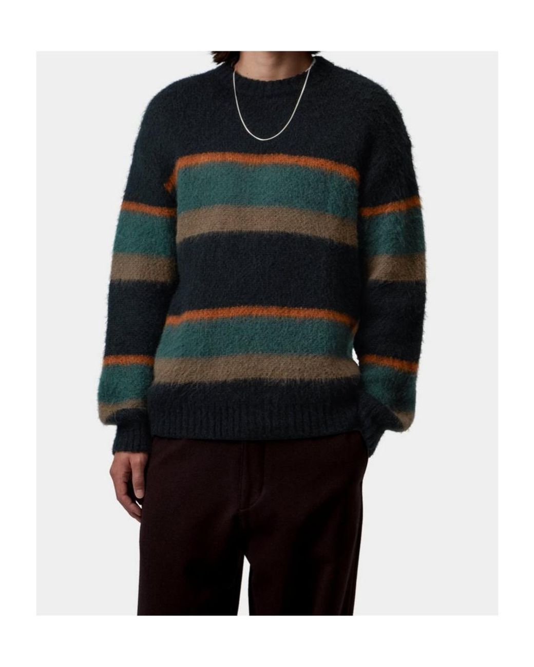 Carhartt Black Merton Striped Knitted Sweater for men