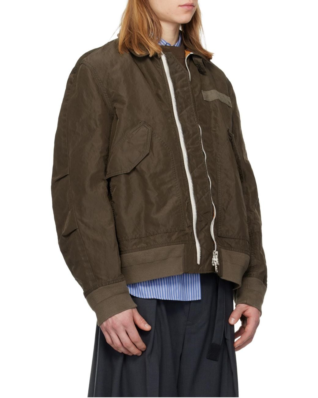 Sacai Green Nylon Jacket for men