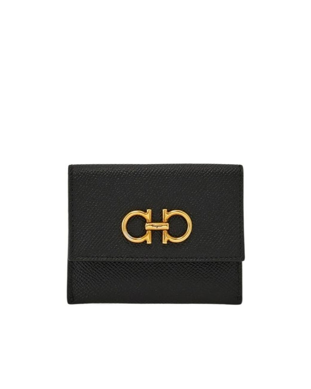 Ferragamo Black Ferragamo Gancini Card Case