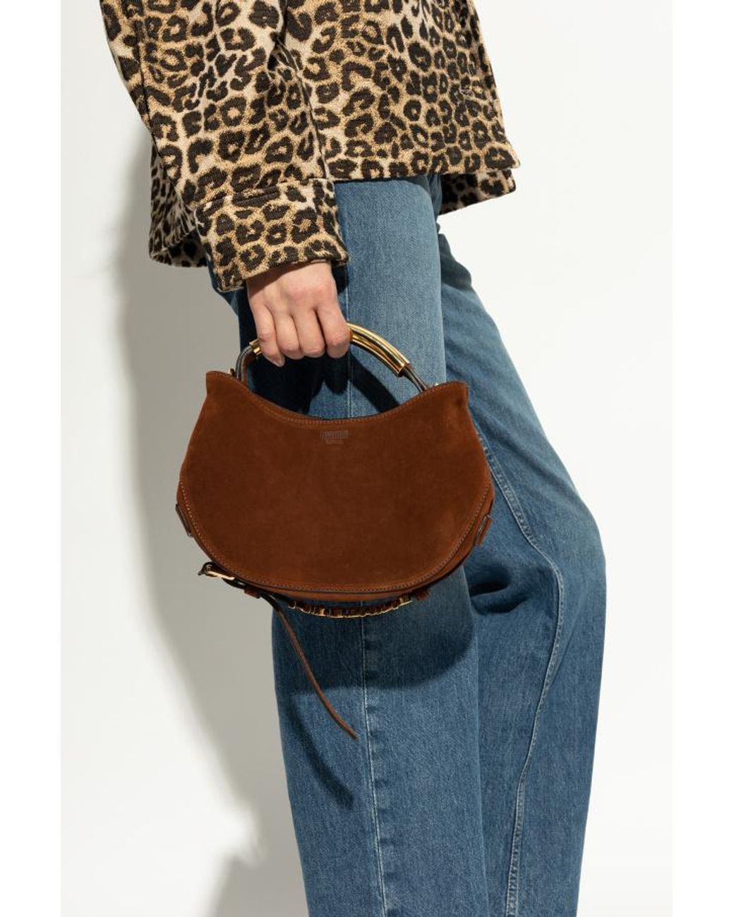 Moschino Brown Round Handle Me Top Handle Bag