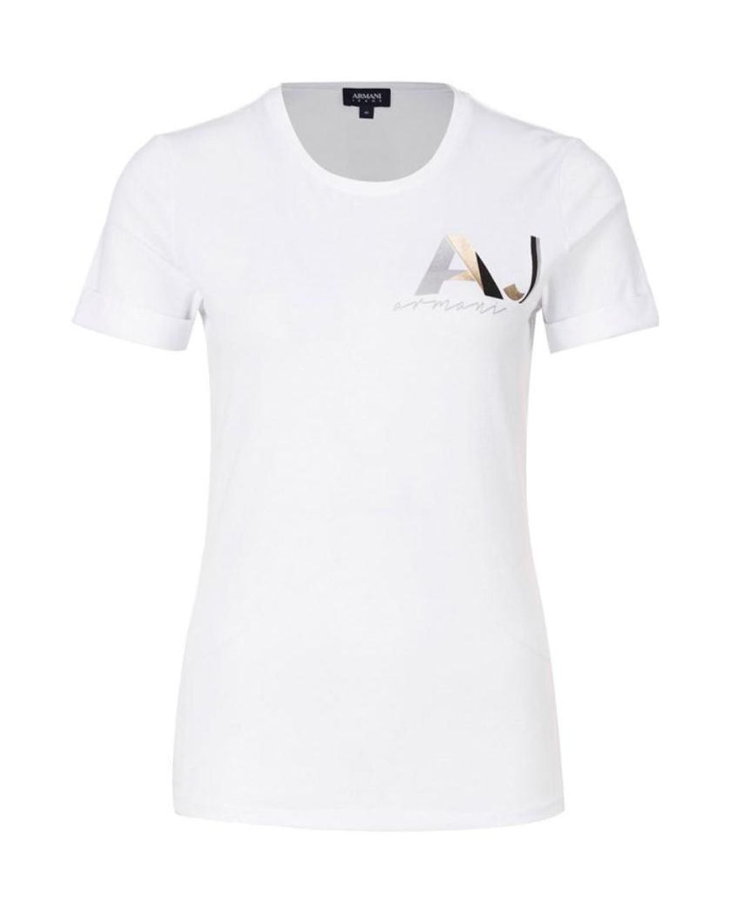 Armani Jeans White Logo T-Shirt