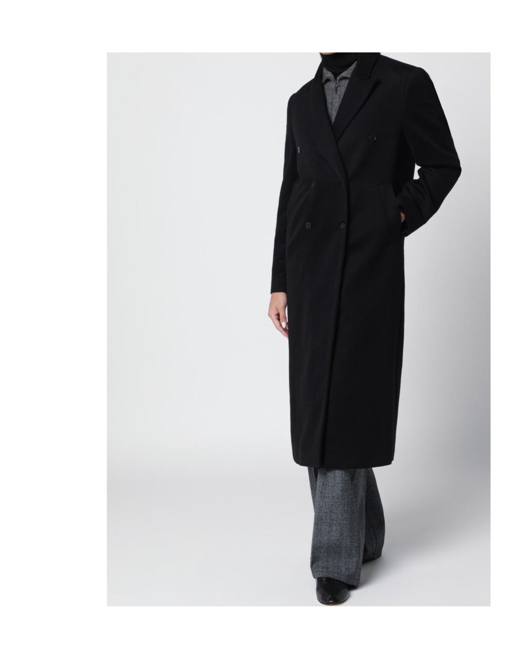 Loulou de Saison Black Double-Breasted Coat
