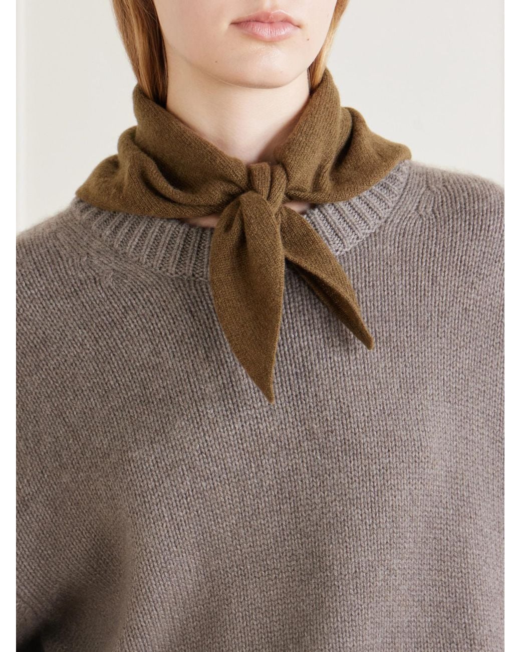 Johnstons Brown Reel Cashmere Scarf