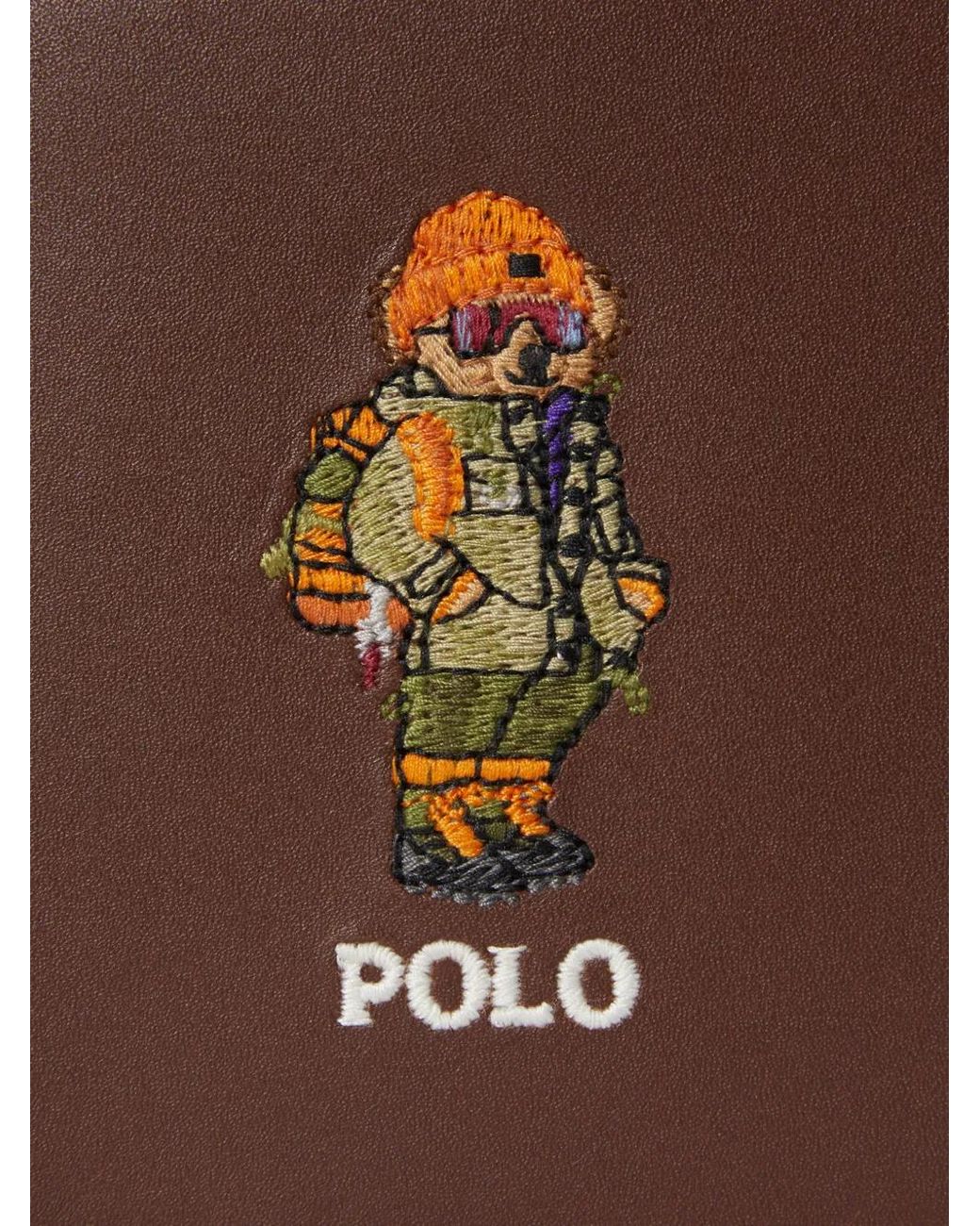 Polo Ralph Lauren Brown Bear Print Bifold Wallet for men
