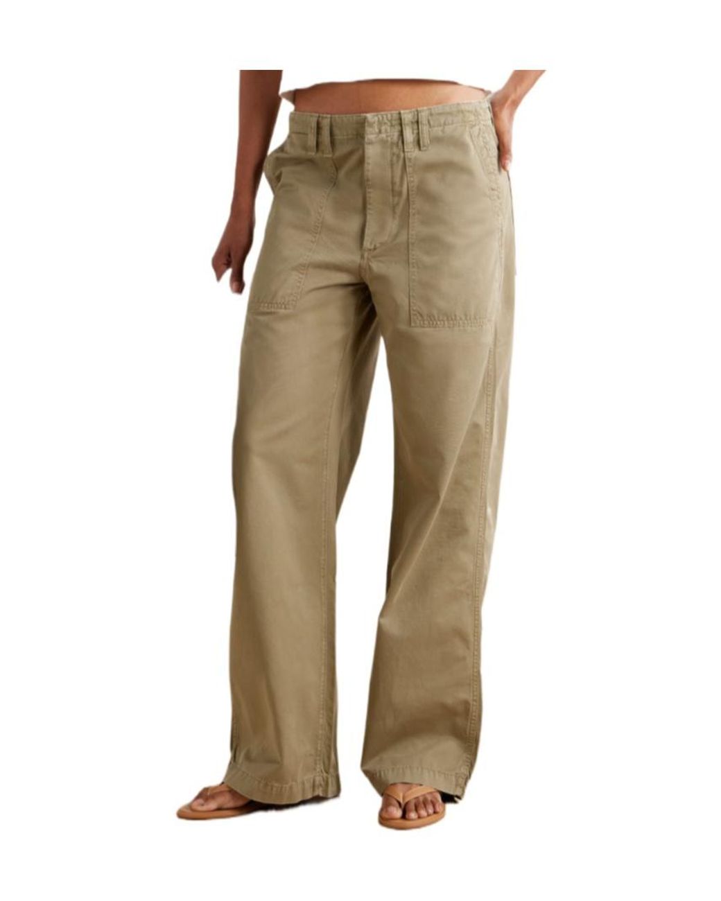 Agolde Natural Casual Pants With Belt Loops
