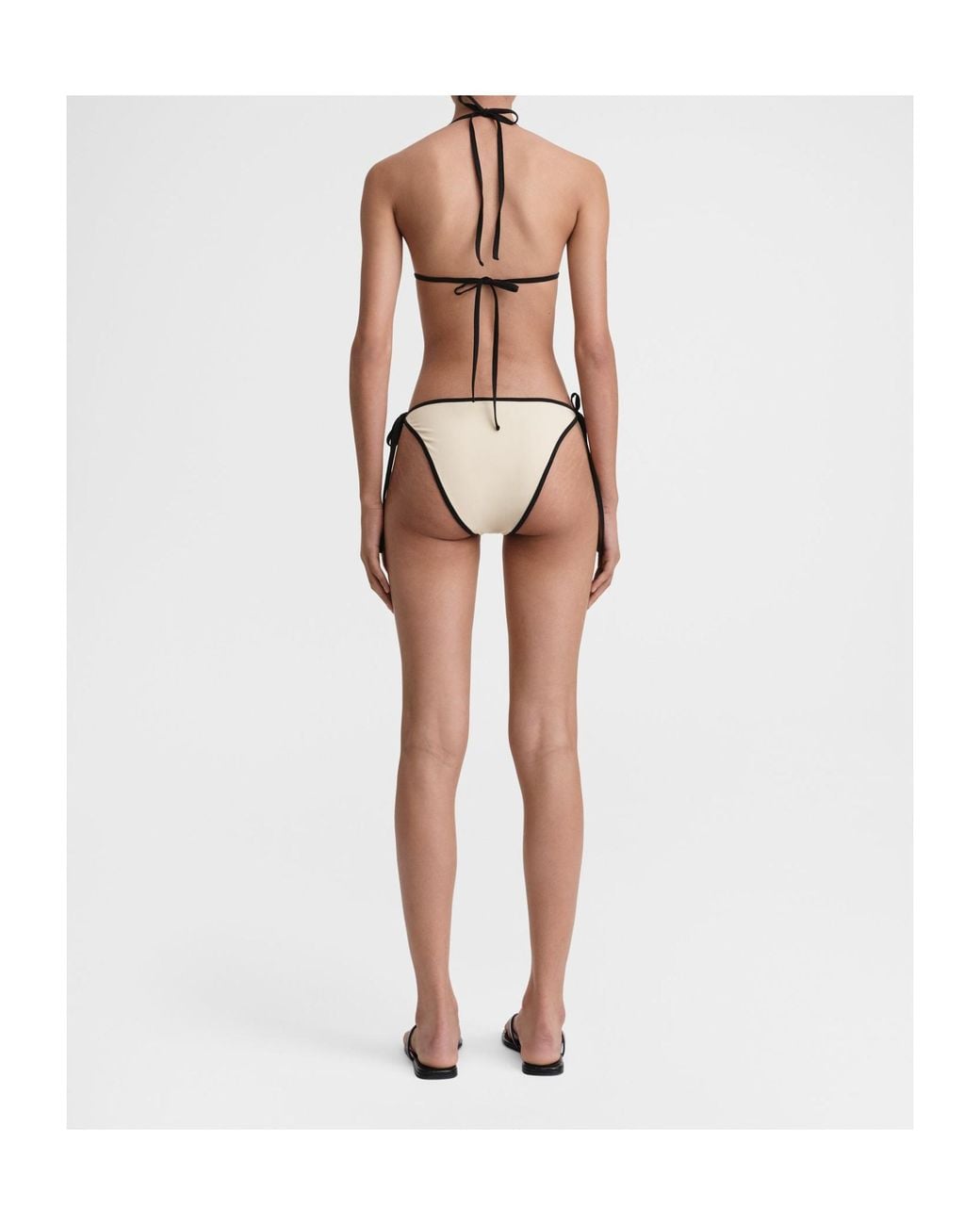 Totême Metallic Contrasting-Border Triangle-Cup Bikini Top