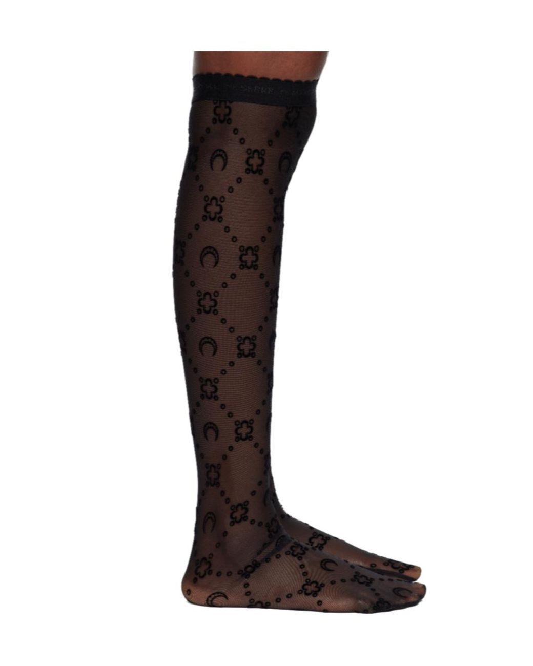 MARINE SERRE Brown Moonogram-Mesh Socks