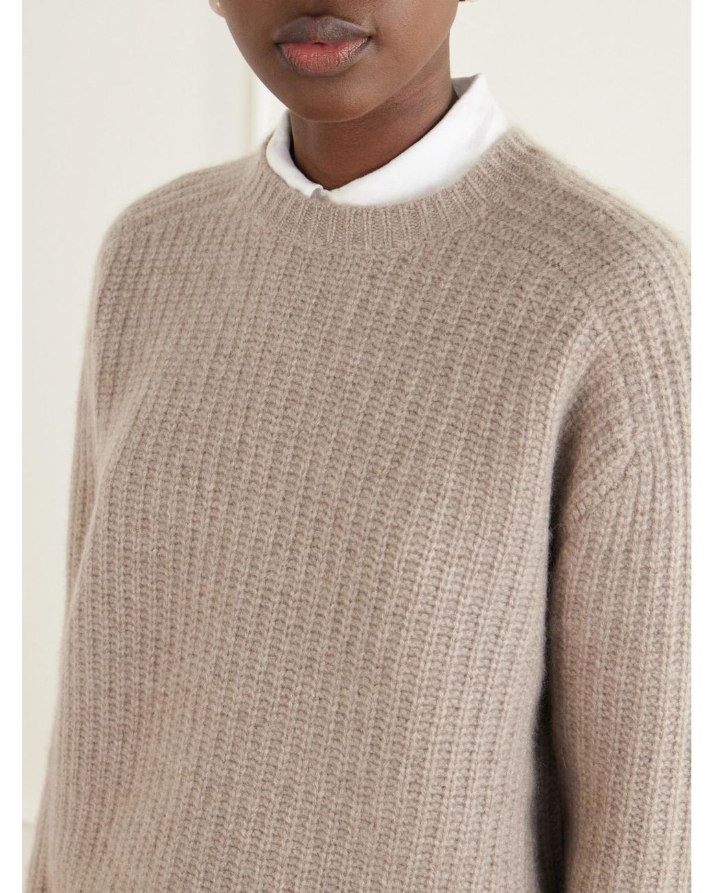 arch4 Natural Ribbed Cashmere Sweater