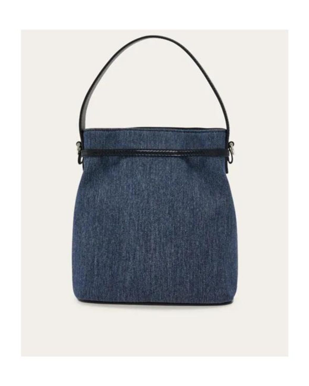 Ferragamo Blue Mini Ribbon Bucket Bag