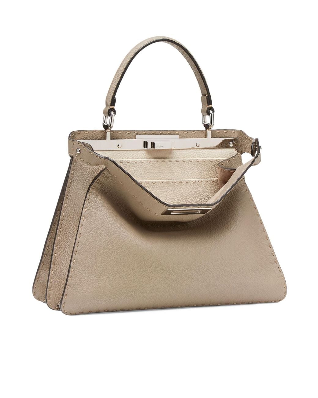 Fendi Natural Dove Selleria Bag With 1414 Hand-Sewn Topstitches