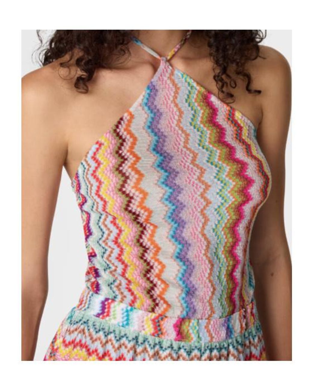 Missoni White Zigzag Pixel-Effect Pattern Jumpsuit