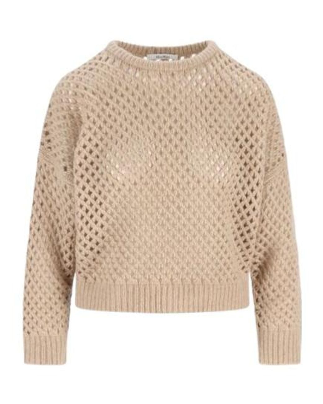 Max Mara Natural Essen Perforated Crewneck Jumper