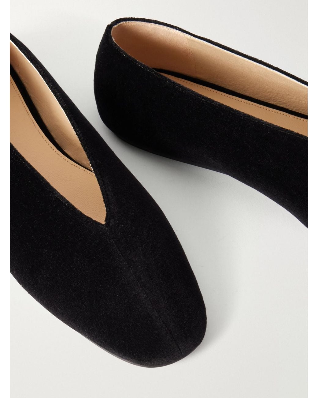 Le Monde Beryl Black Cotton-Velvet Flats