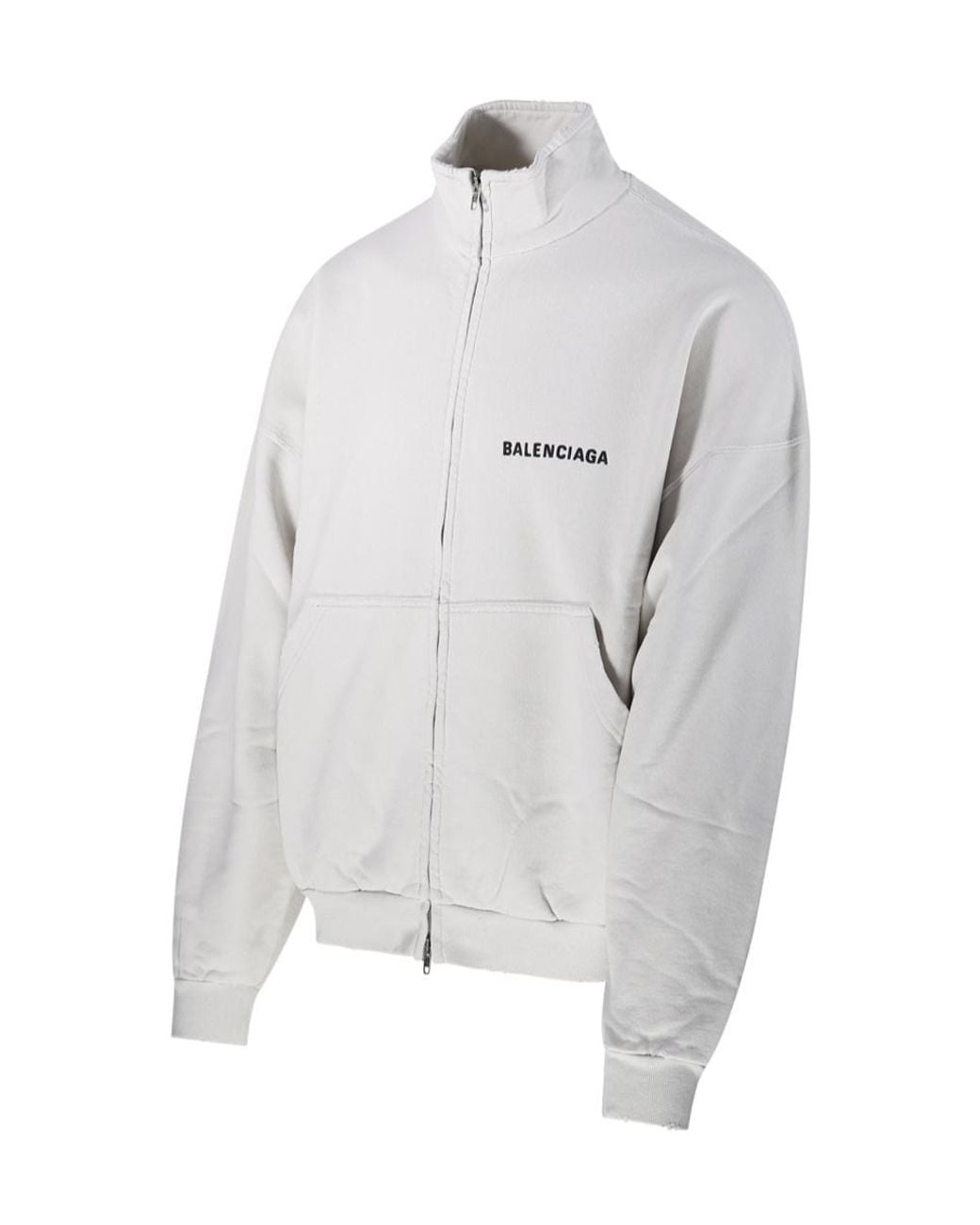 Balenciaga Gray Distressed High Neck Jacket for men