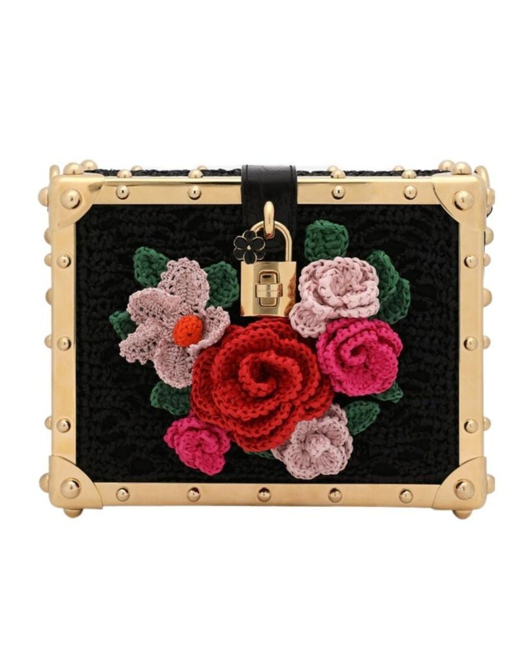 Dolce & Gabbana Black Dolce Box Crochet Shoulder Bag