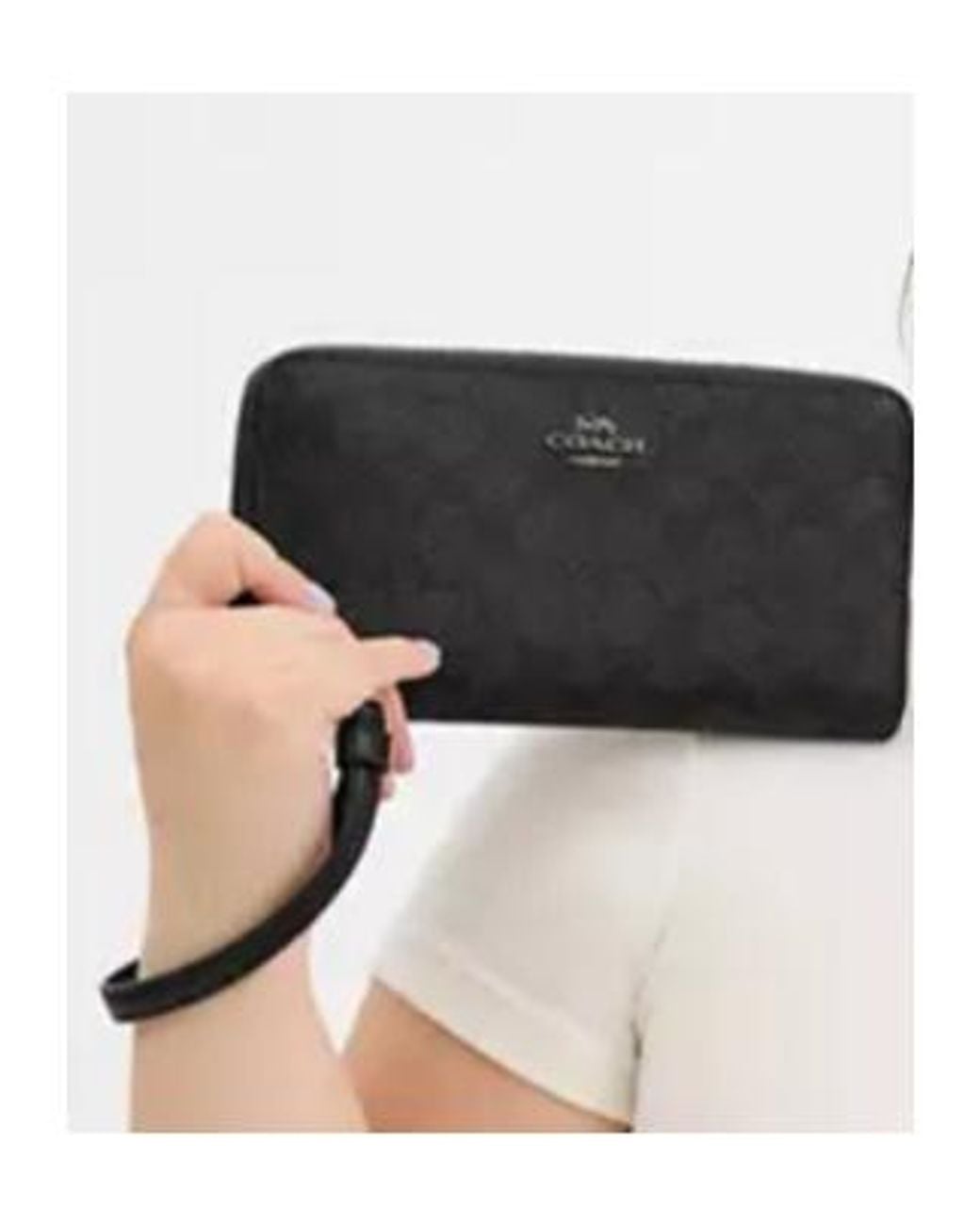 COACH Black Long Zip-Around Wallet