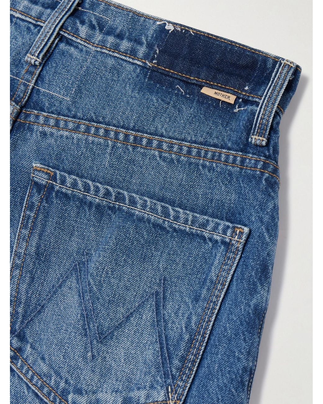 Mother Blue High-Rise Wide-Leg Jeans