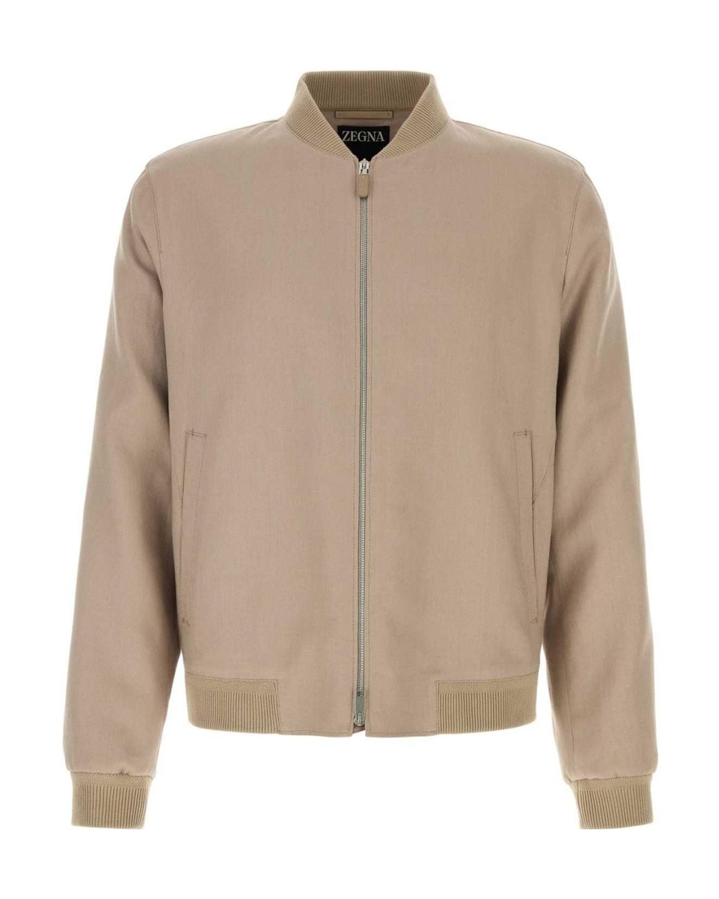 Zegna Natural Zip-Up Bomber Jacket for men