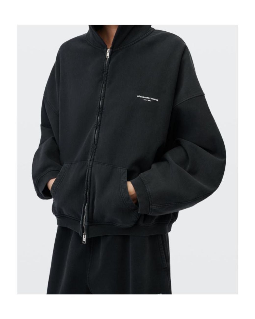 Alexander Wang Blue Oversized Zip-Up Hoodie